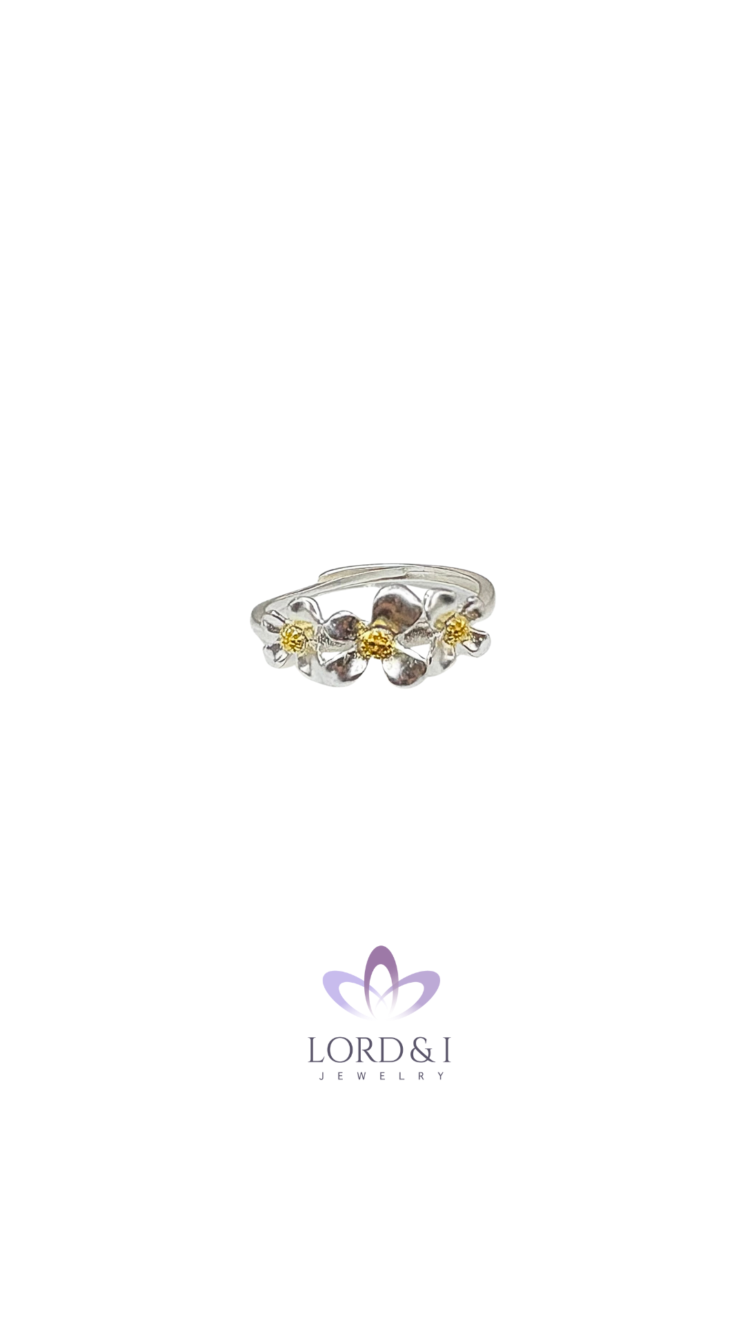 Anillo con flores tono opaco