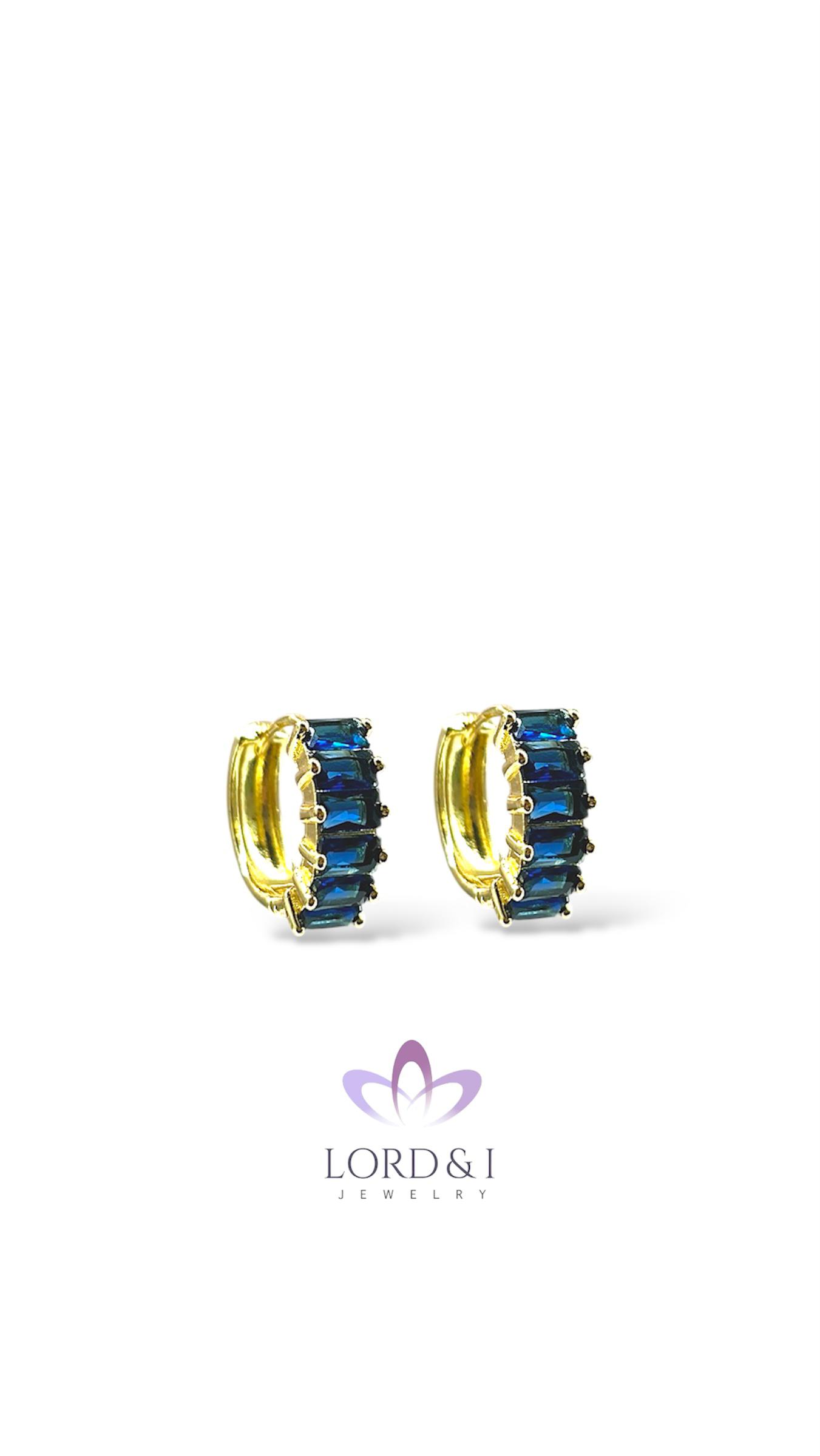 Argollas medianas con baguettes