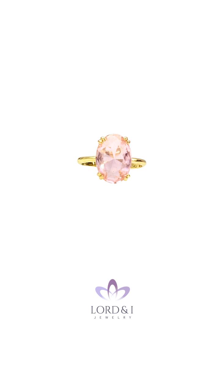 Anillo ovalo rosa