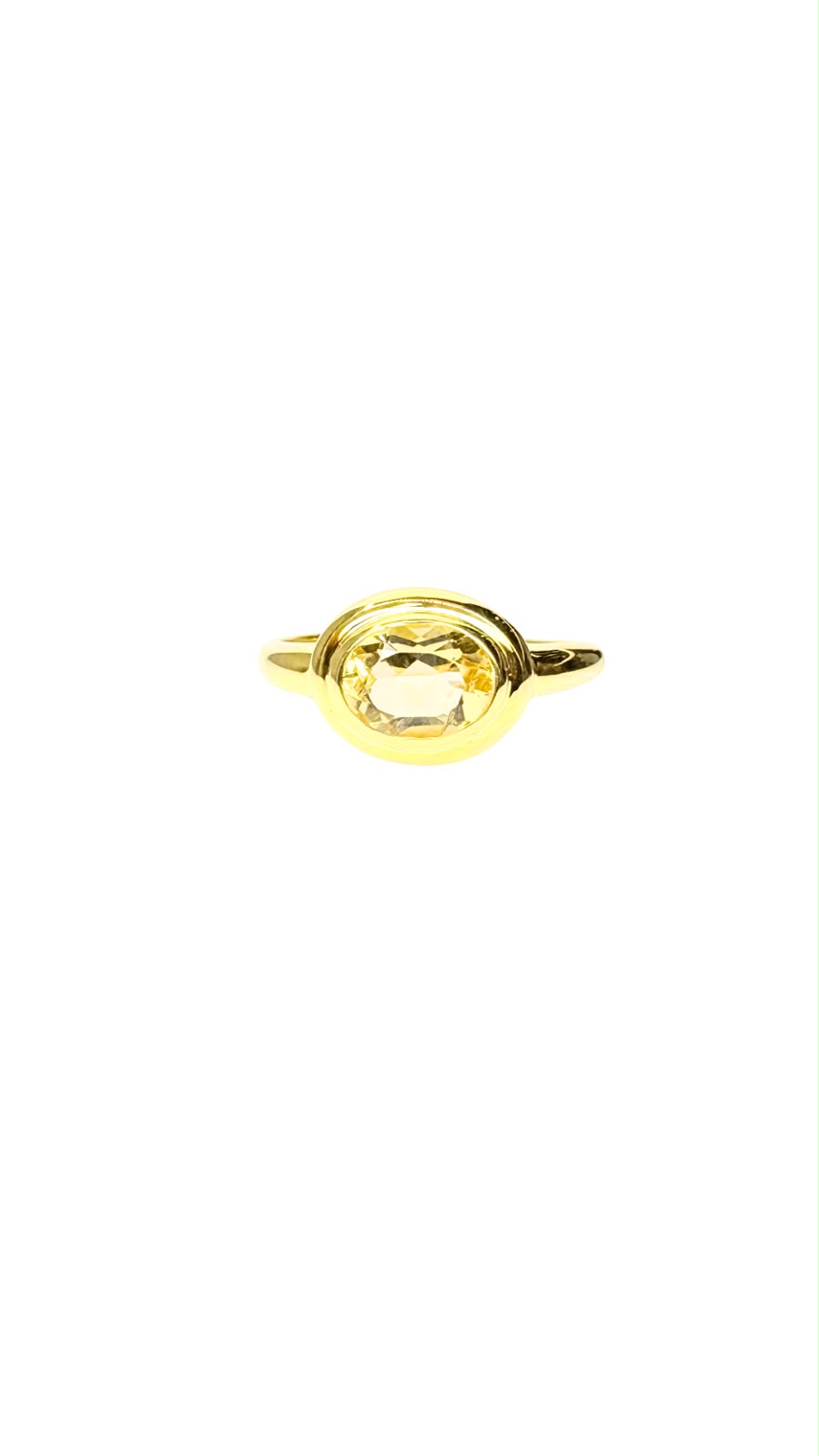 Anillo con gema Citrina talla 8 y medio
