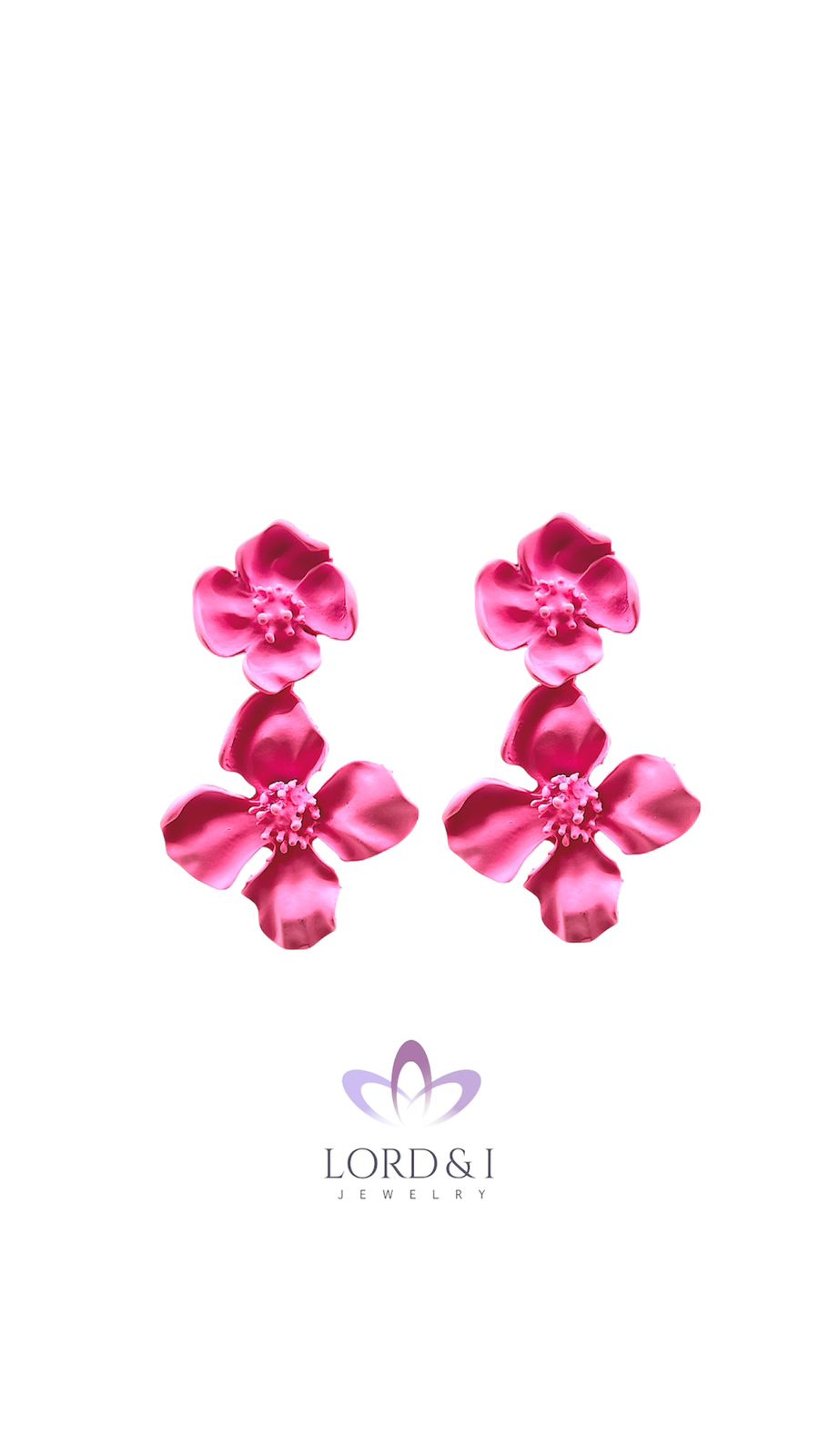 Aretes flores rosadas