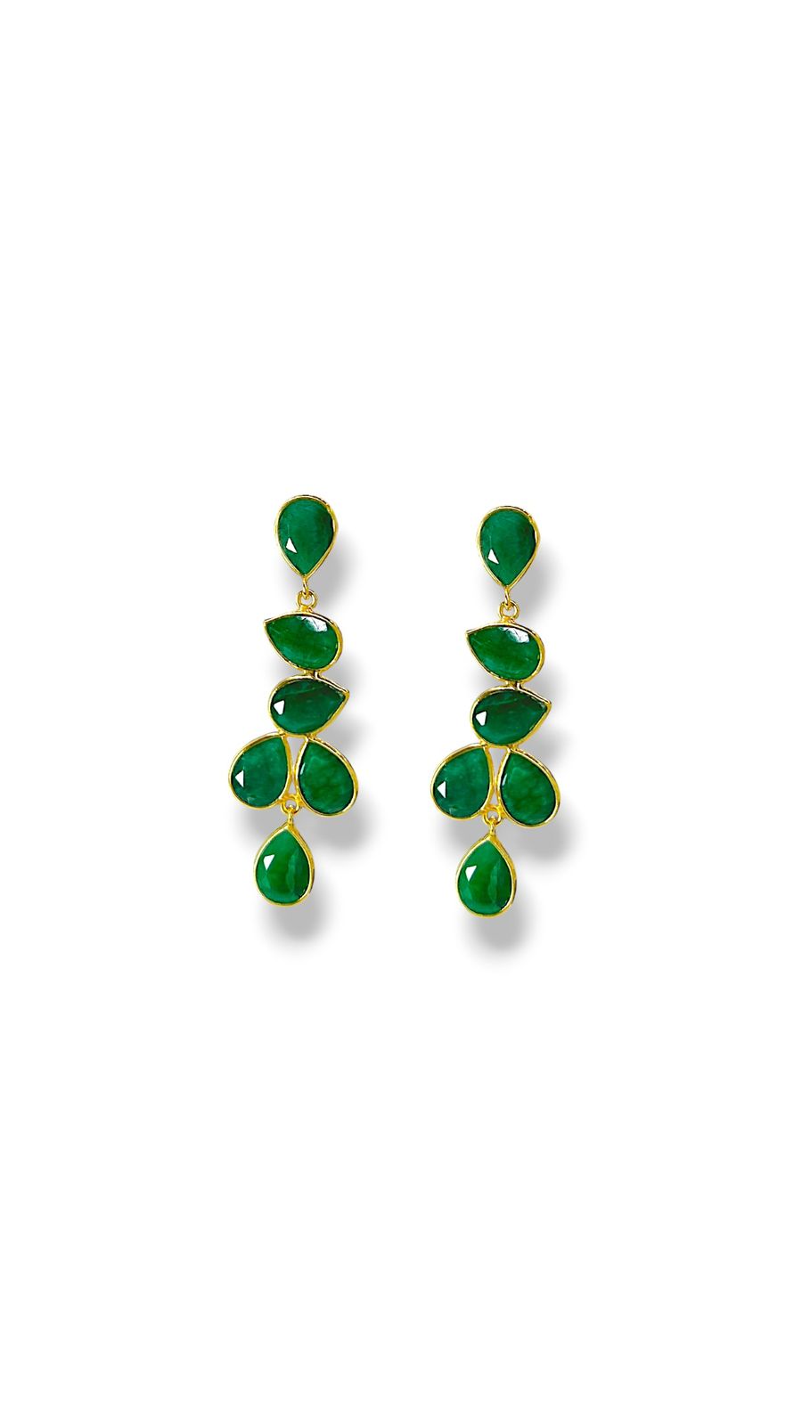 Aretes con gema Ónix verde