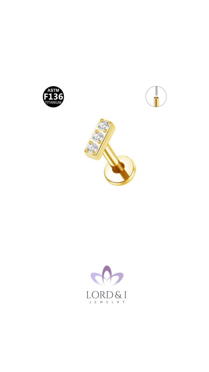 Arete piercing dorado