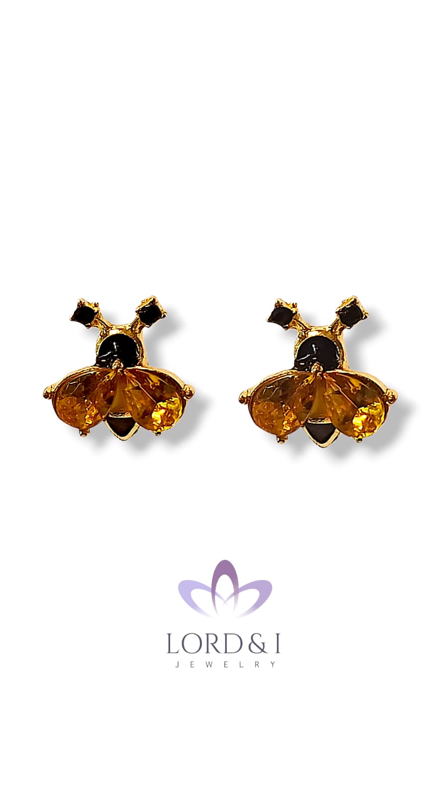 Aretes diseño abeja con Cristales