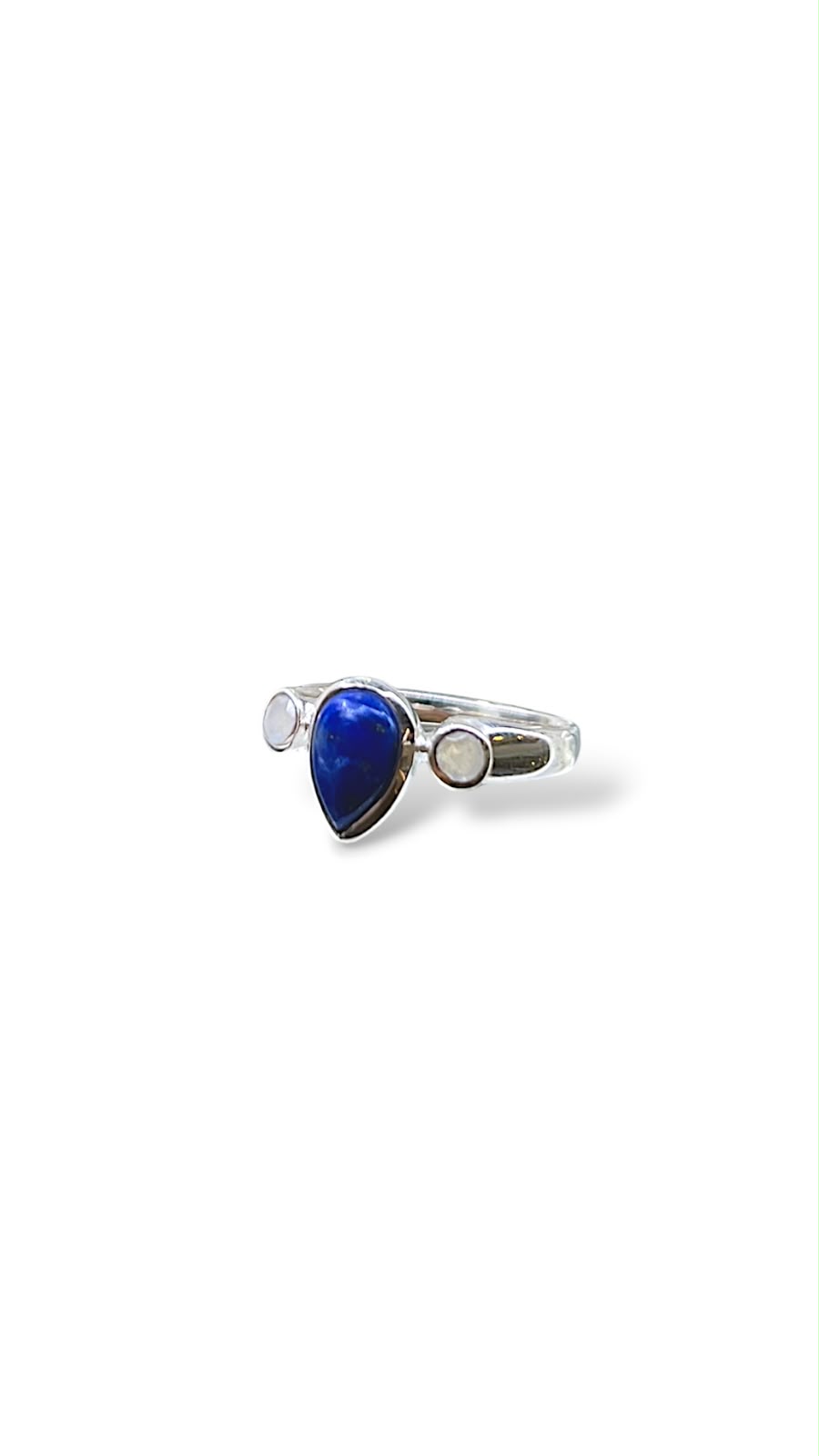 Anillo con Lapislázuli y gema Luna talla 7