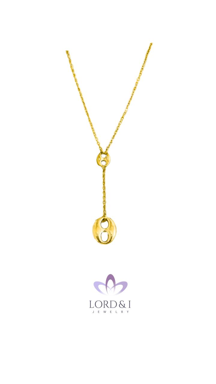 Cadena diseño corbatín con dije liso