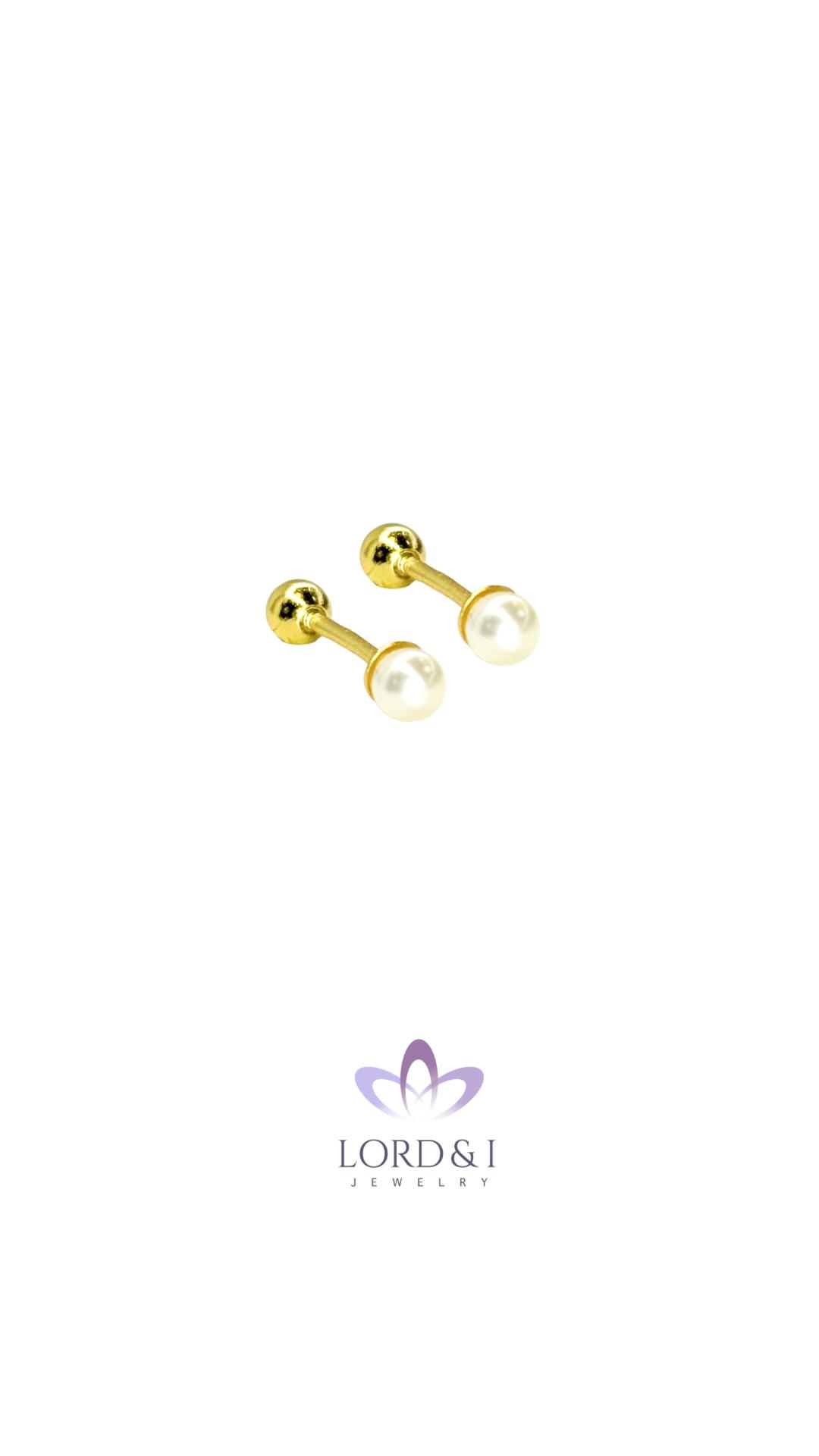 Aretes piercing de perlas de agua dulce