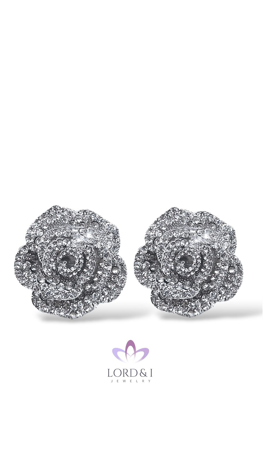 Aretes rosas llenas de Circonias