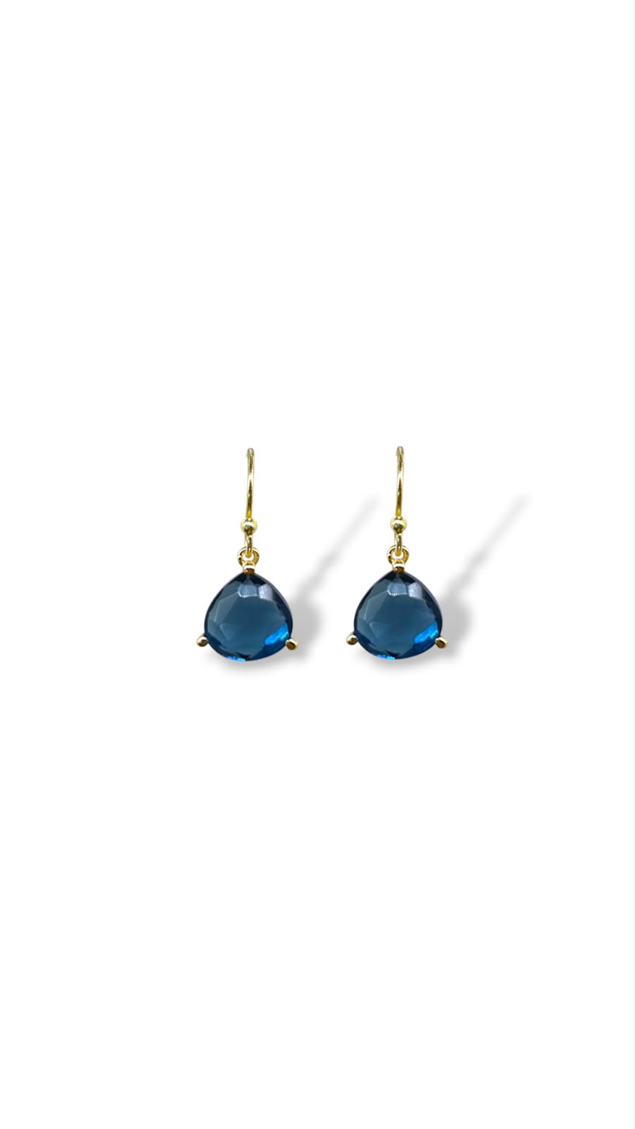 Aretes gota cristal azul