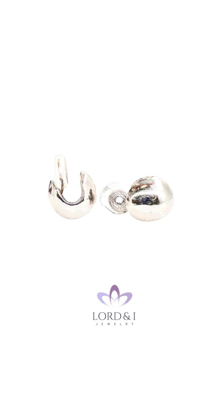 Aretes de prensar lisos plateados