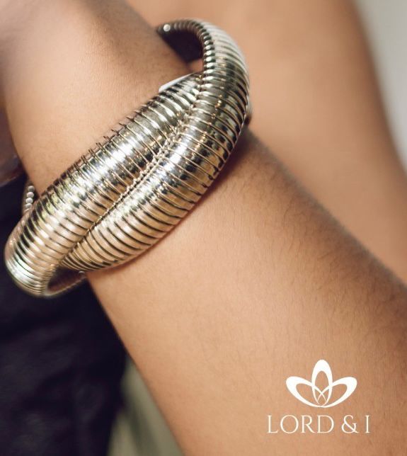 Pulsera doble aro dorado y plateado