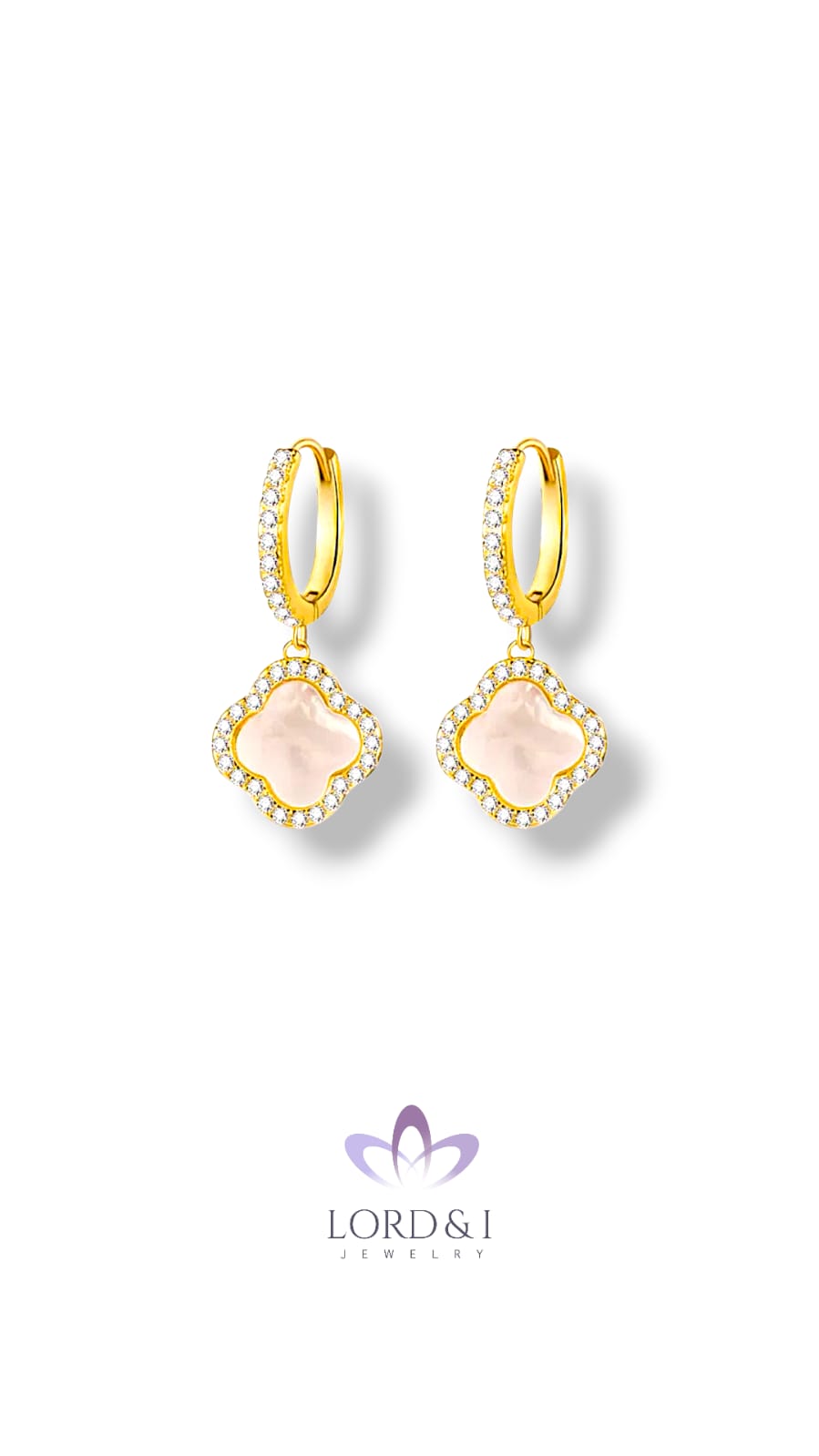 Aretes con gema Madreperla