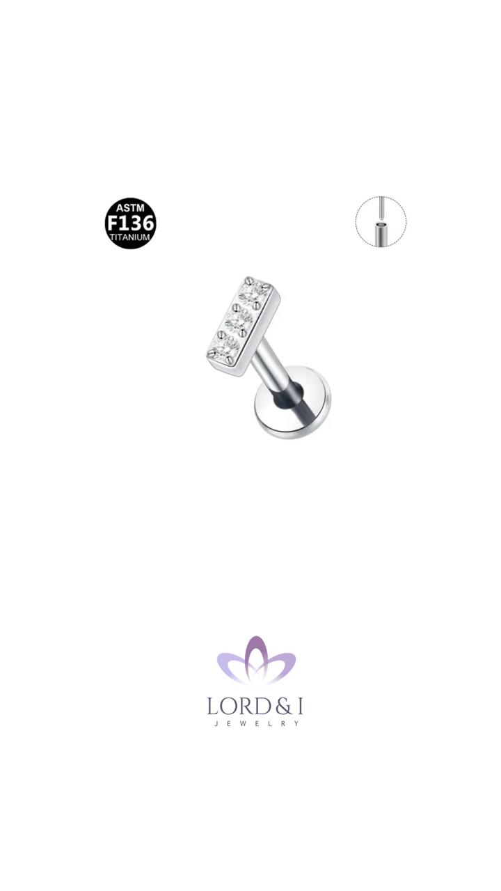 Arete piercing dorado