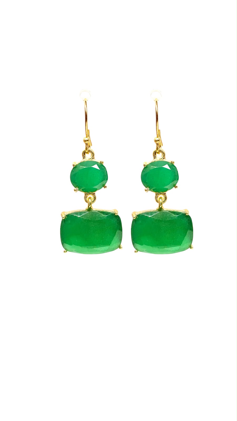Aretes de Ónix verde