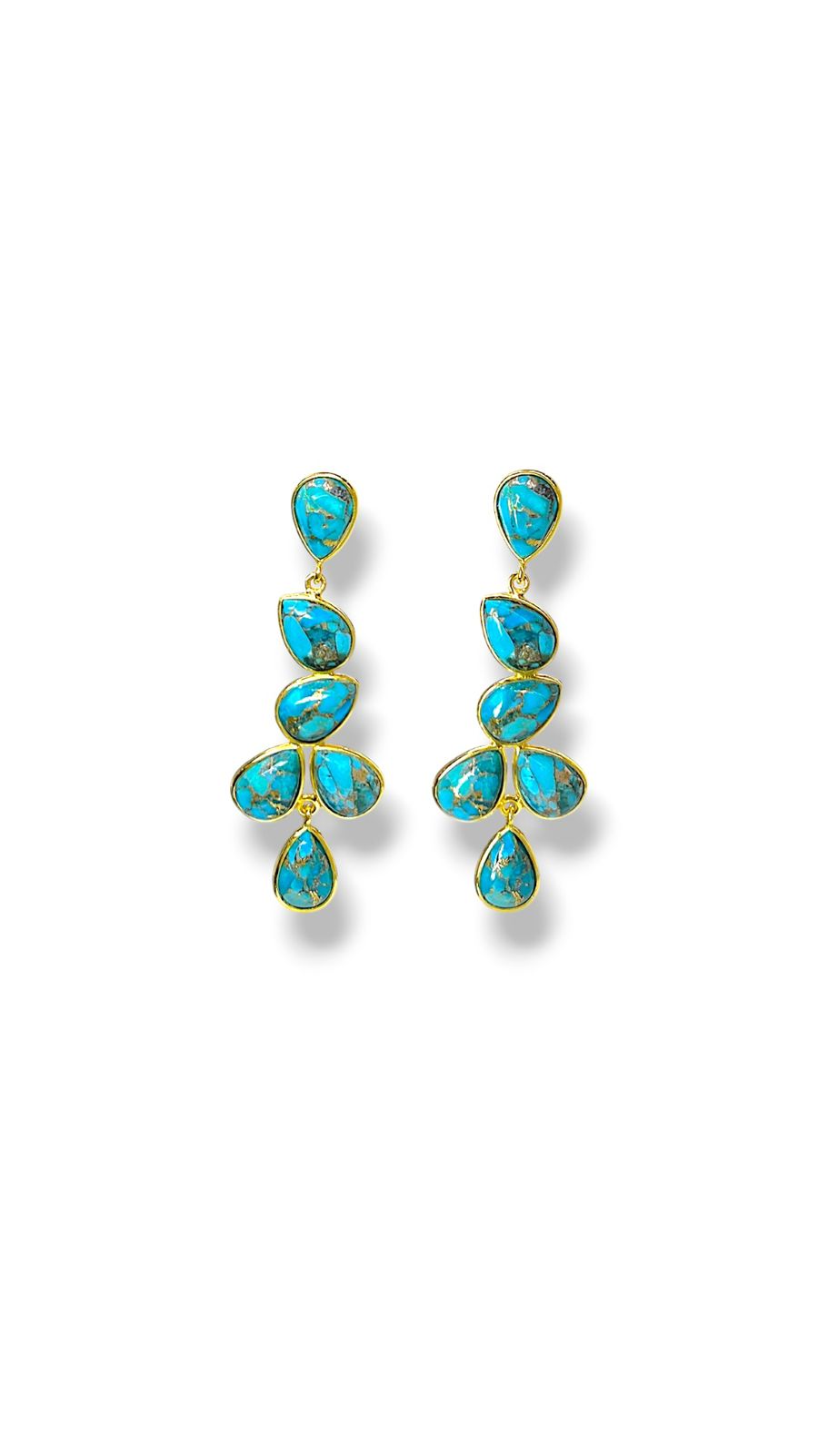 Aretes con gema Turquesa