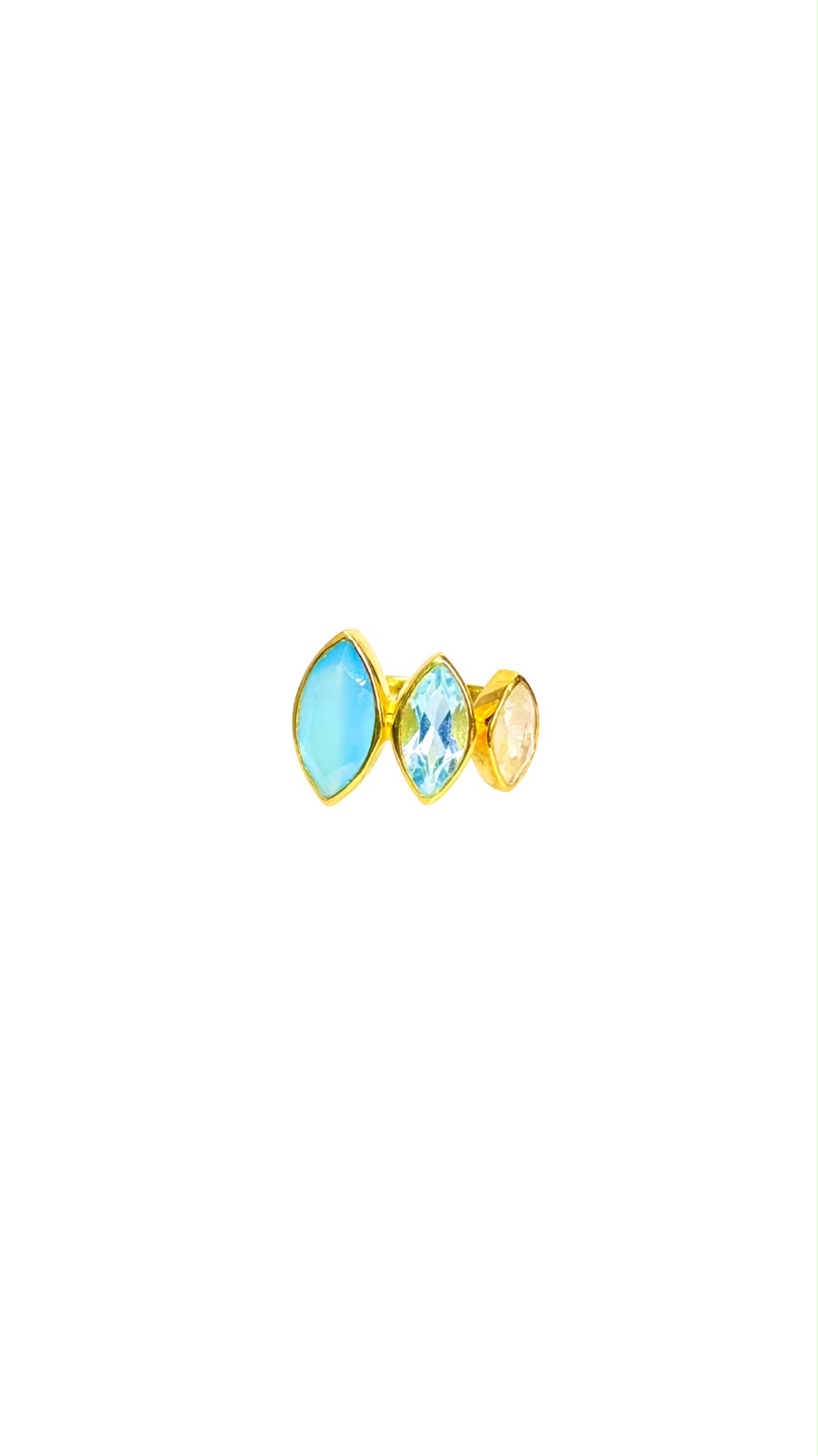 Anillo con gemas semipreciosas talla 7