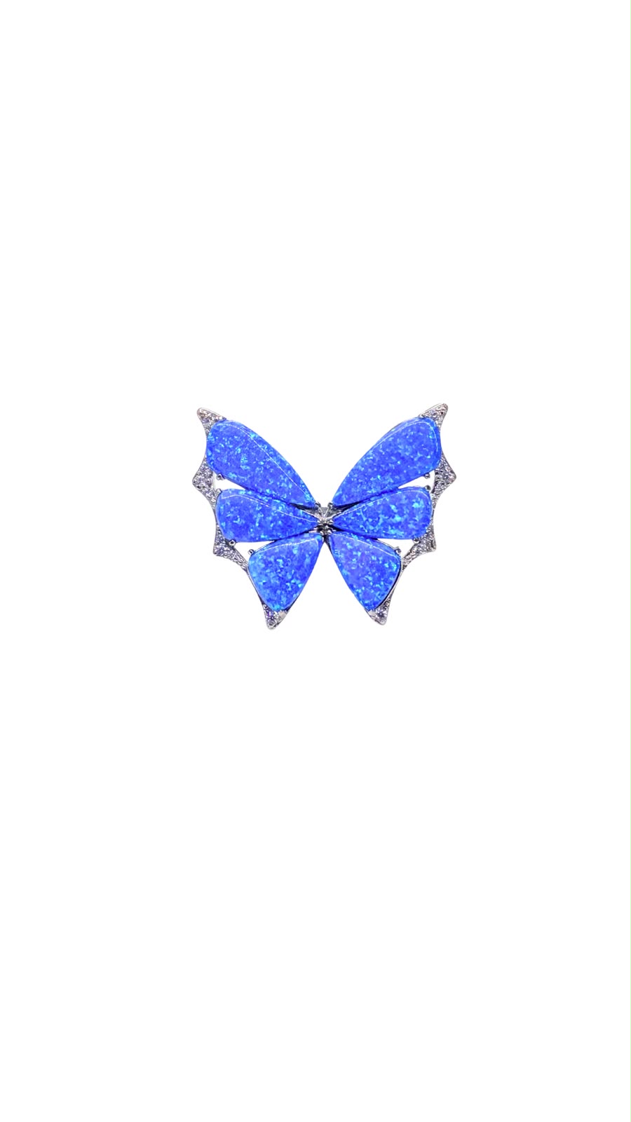 Anillo diseño mariposa de Ópalo turquesa Talla 7