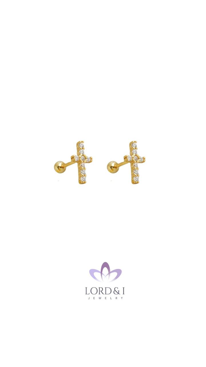 Aretes crucesita con Circonias