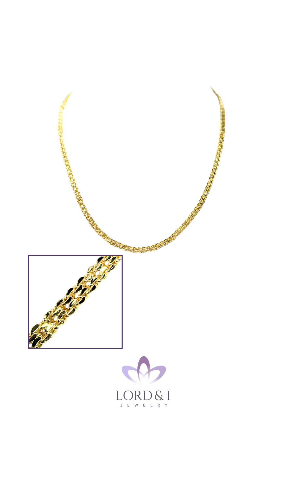 Cadena red de baño de oro