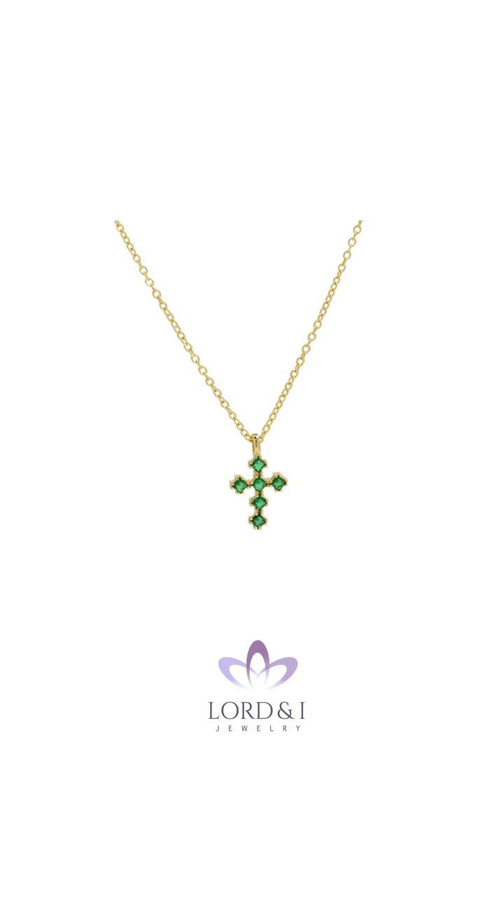 Cadena con cruz y Circonias verdes
