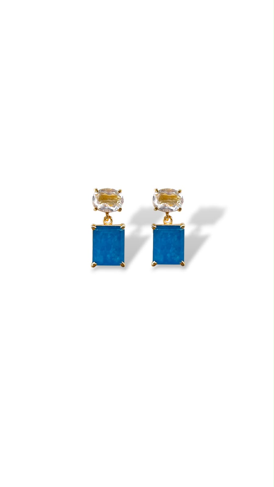 Aretes con gema Calcedonia