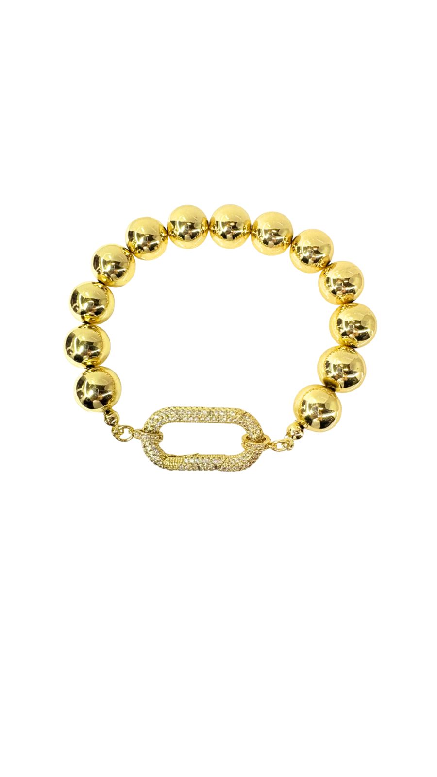 Pulsera dorada dije óvalo
