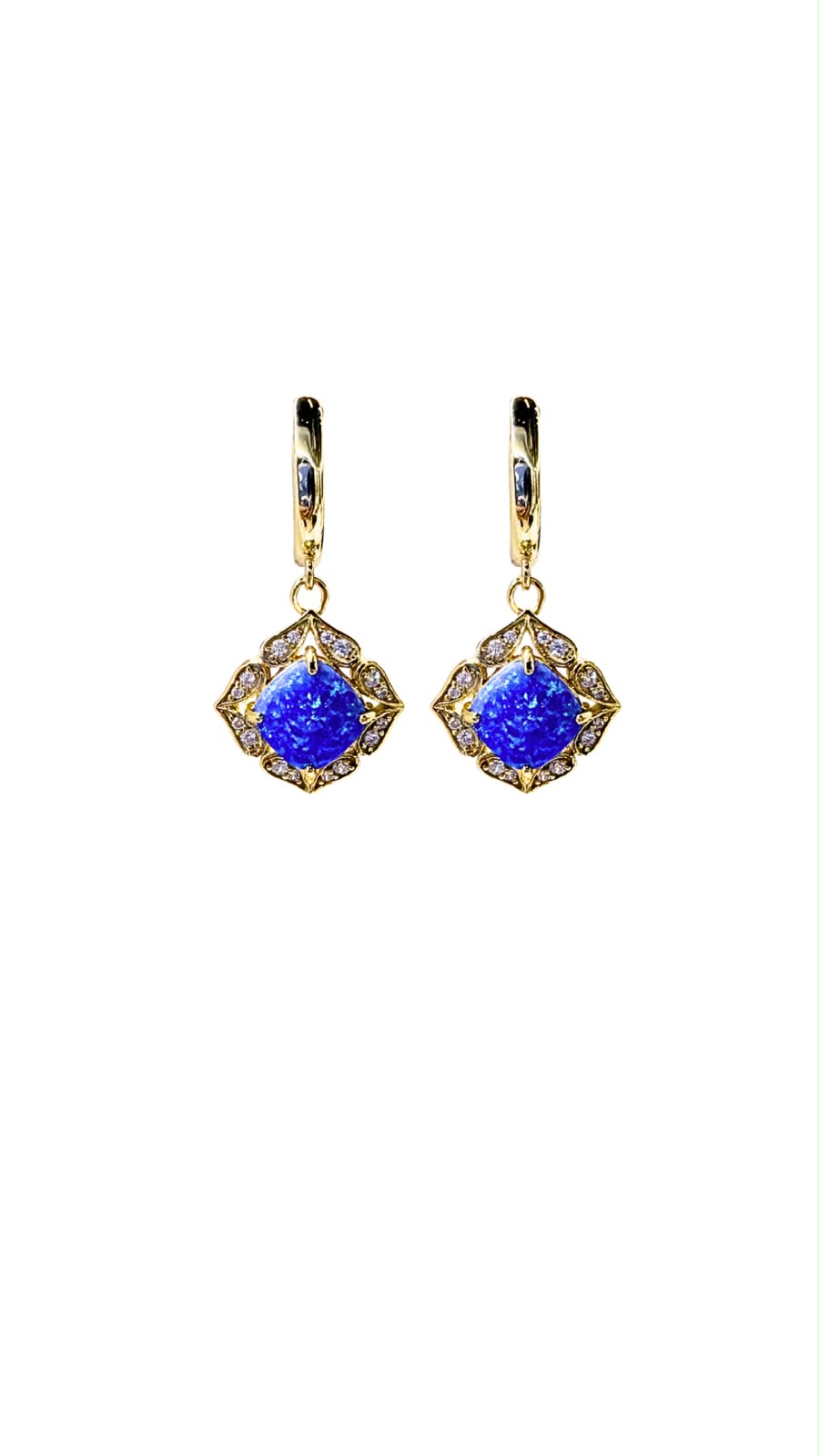 Aretes con gema Ópalo turquesa