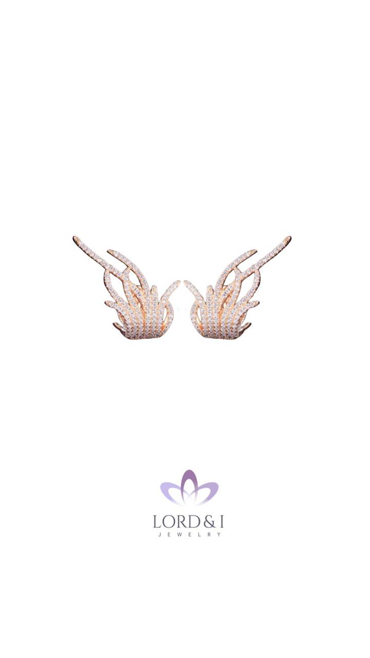 Aretes con Circonias diseño pluma