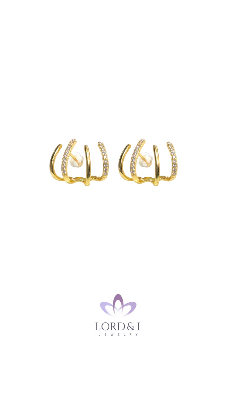 Aretes de líneas lisas y Circonias