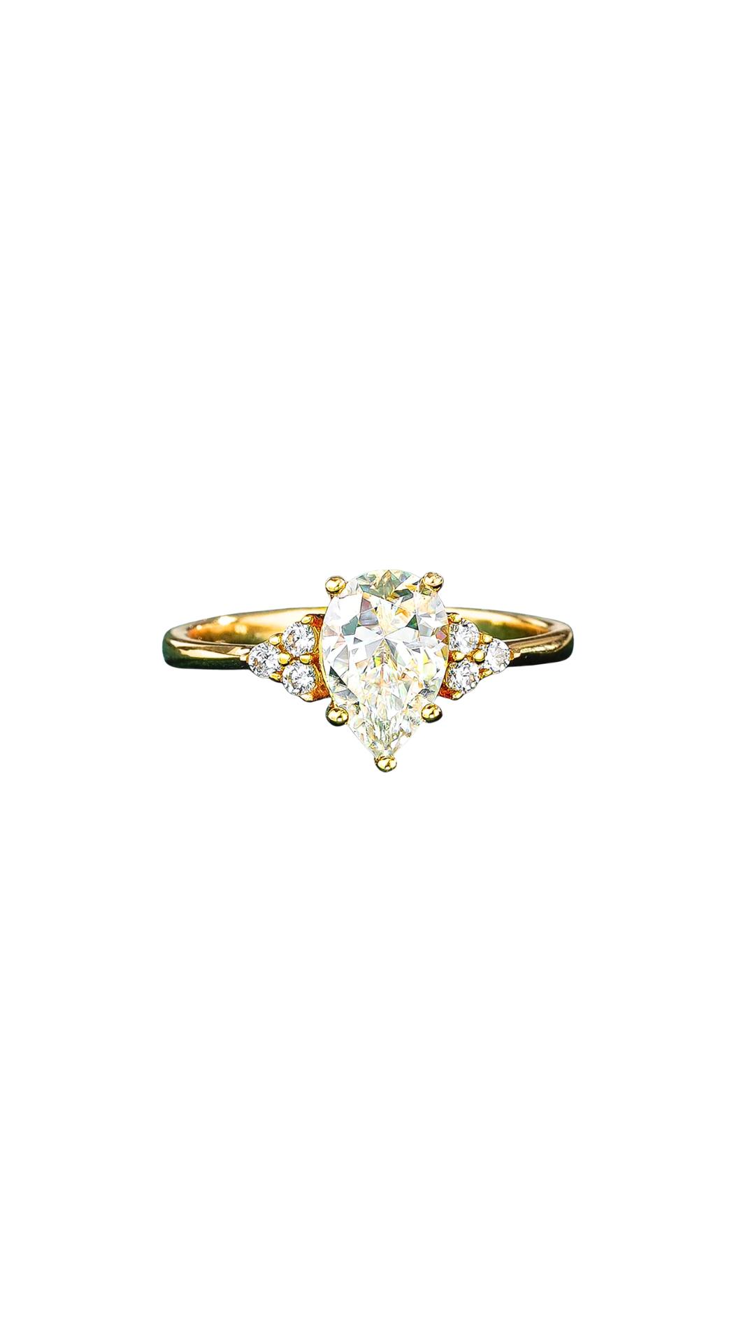 Anillo con gota Moissanita talla 7