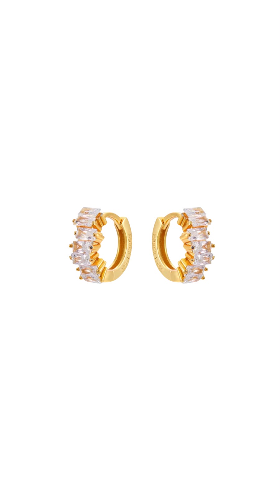 Argollas con Circonias corte baguette