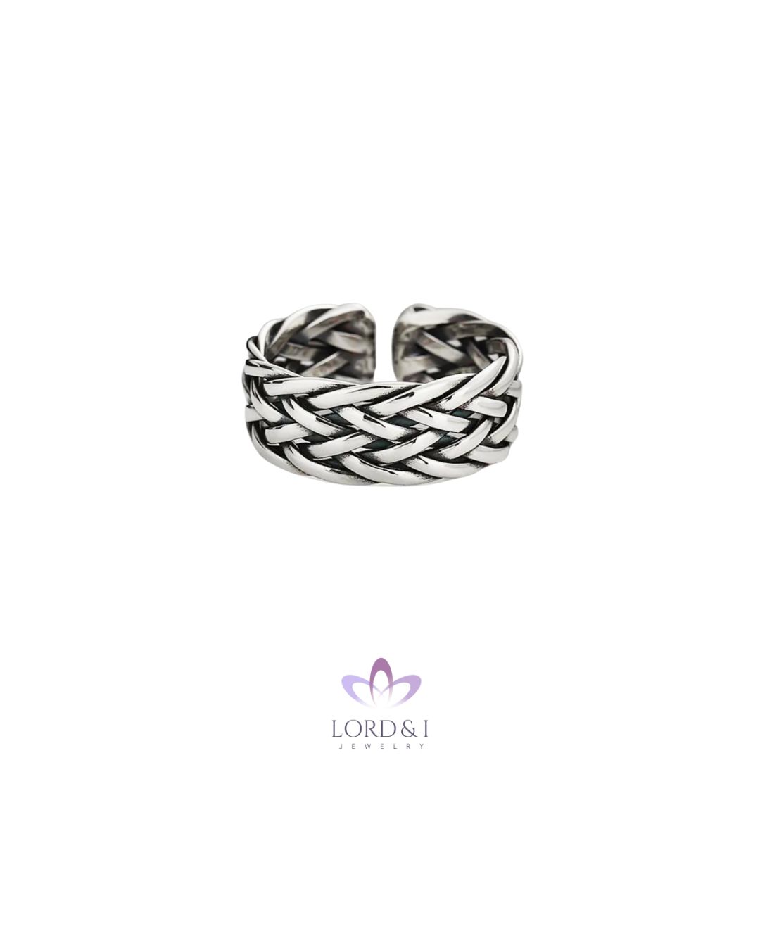 Anillo ajustable diseño trenza