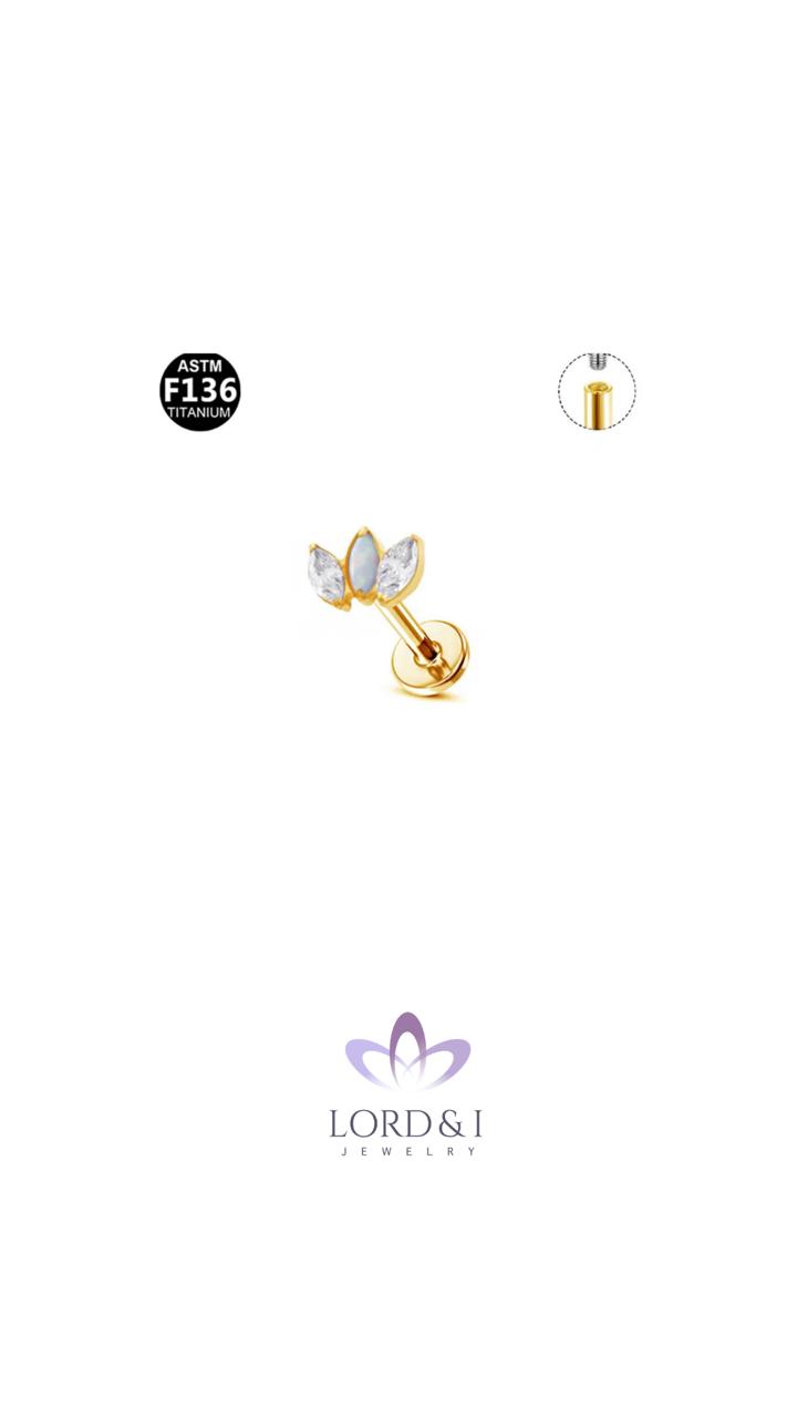 Arete piercing con Circonias