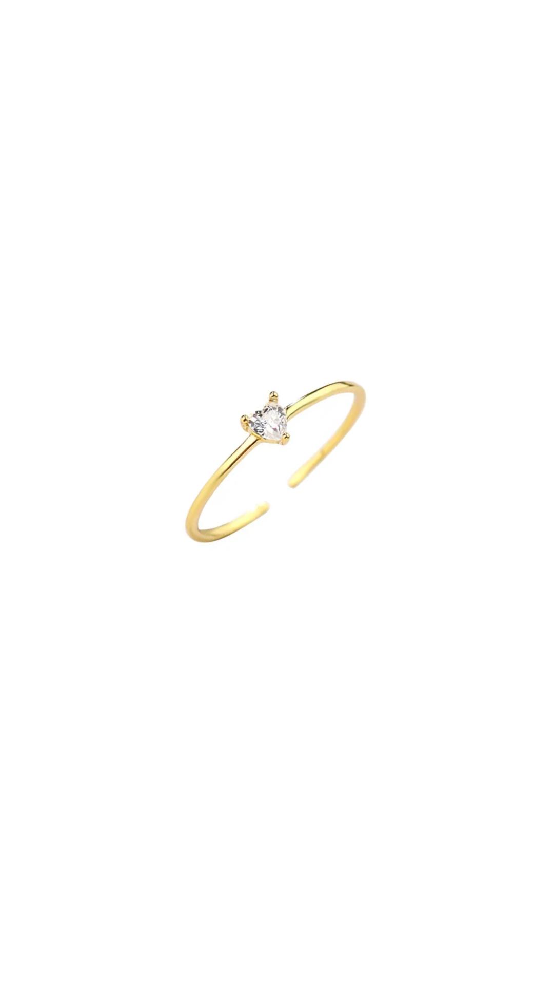 Anillo con Circonia en forma de corazón