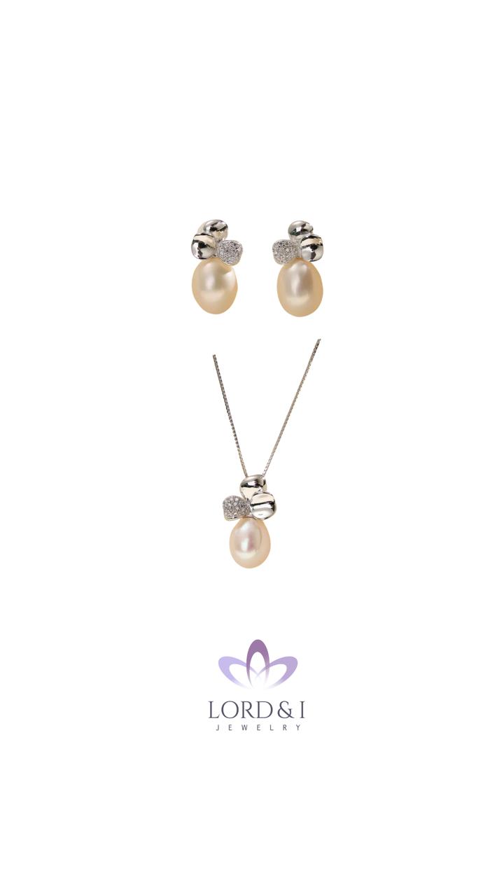 Set de petalos plateados y perla