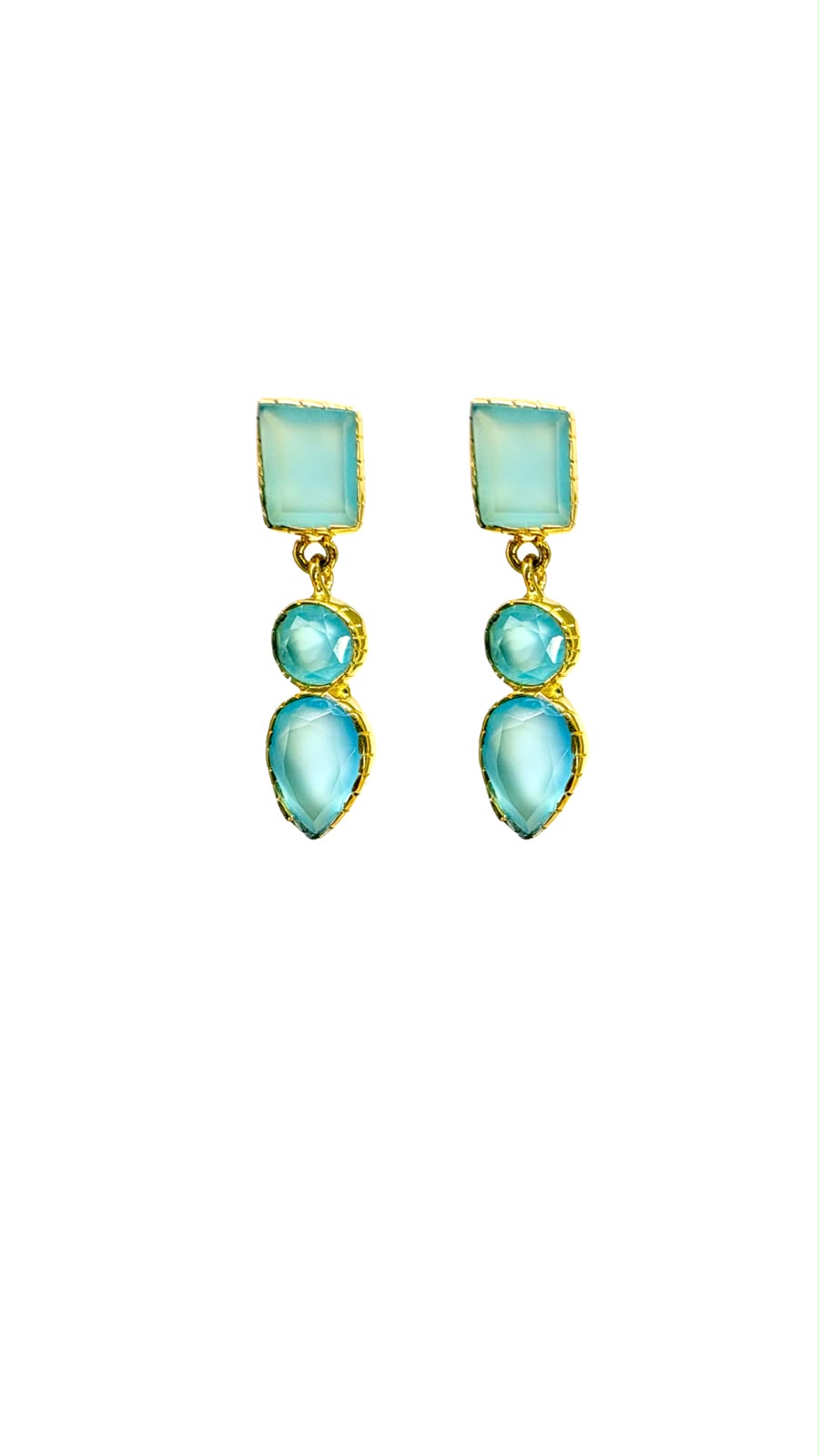 Aretes con gema Calcedonia