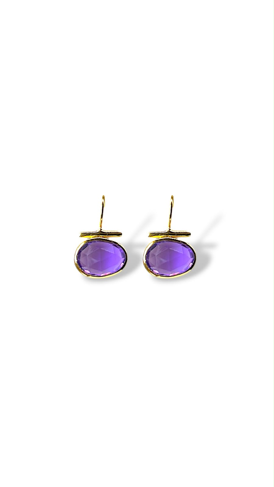Aretes con gema Amatista