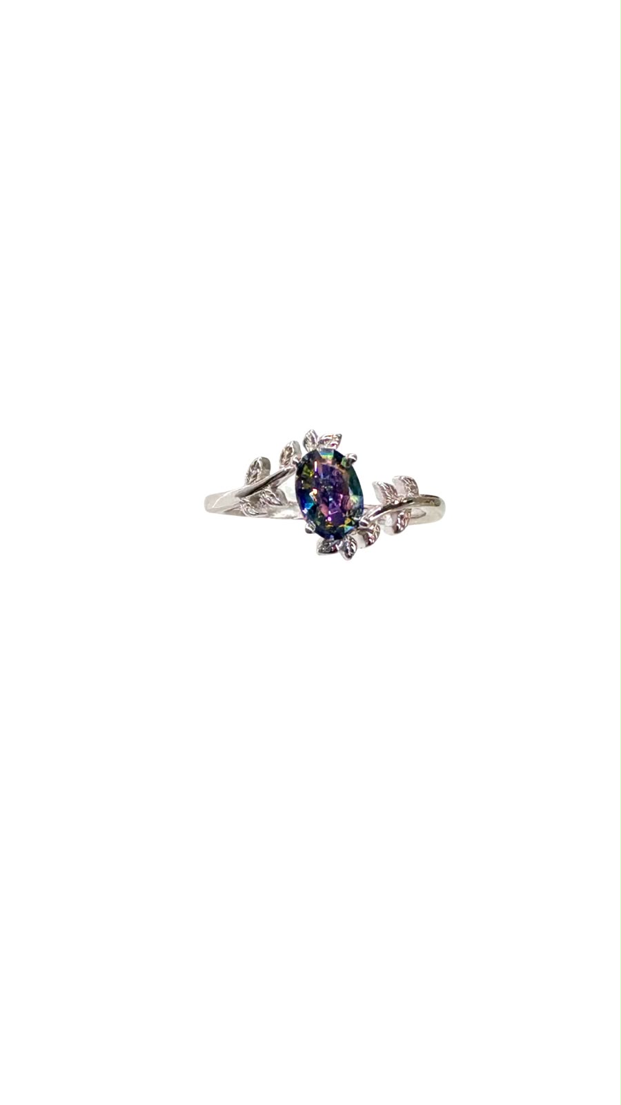 Anillo rama con gema Topacio místico Talla 7