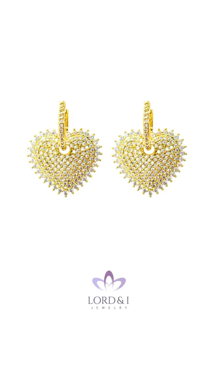 Argollas corazon micropave clear