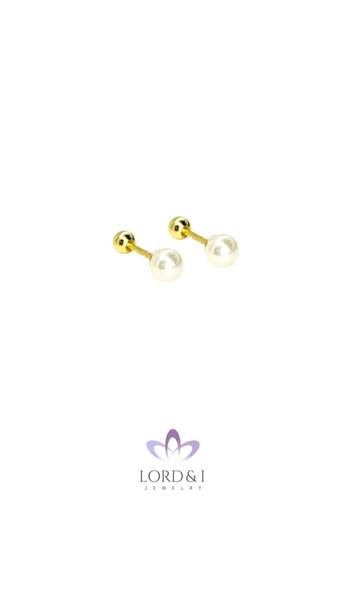Aretes piercing de perlas de agua dulce