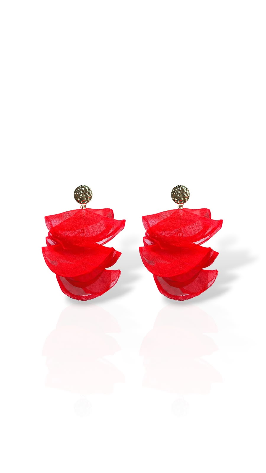 Aretes con tela roja