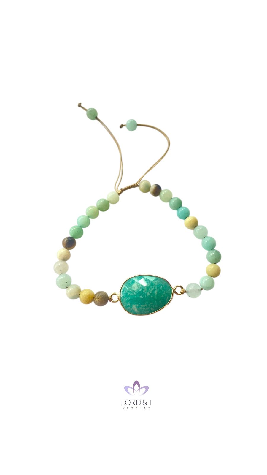 Pulsera con gemas rosadas naturales