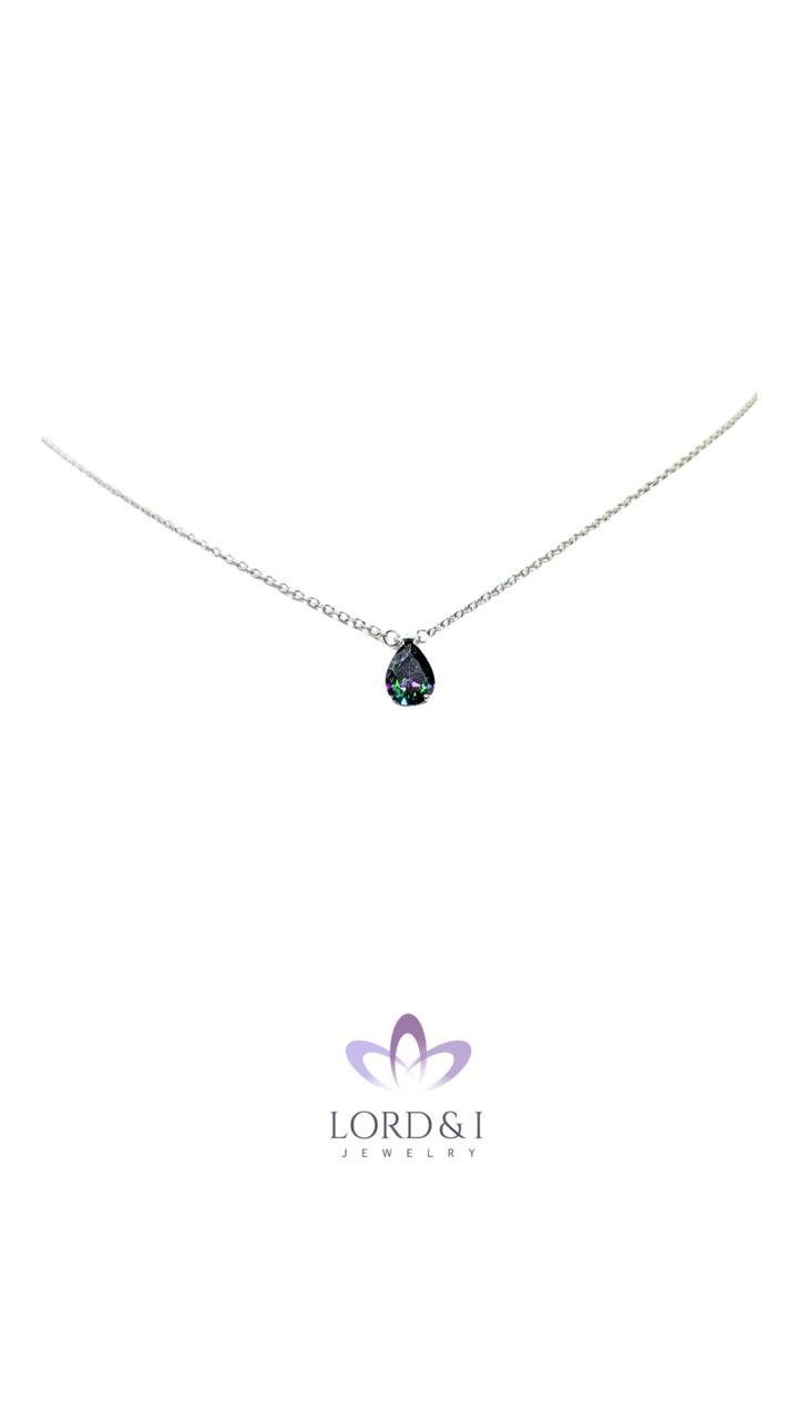 Cadena con gema Topacio Místico