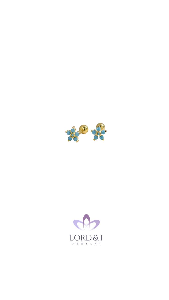 Aretes piercing diseño flor