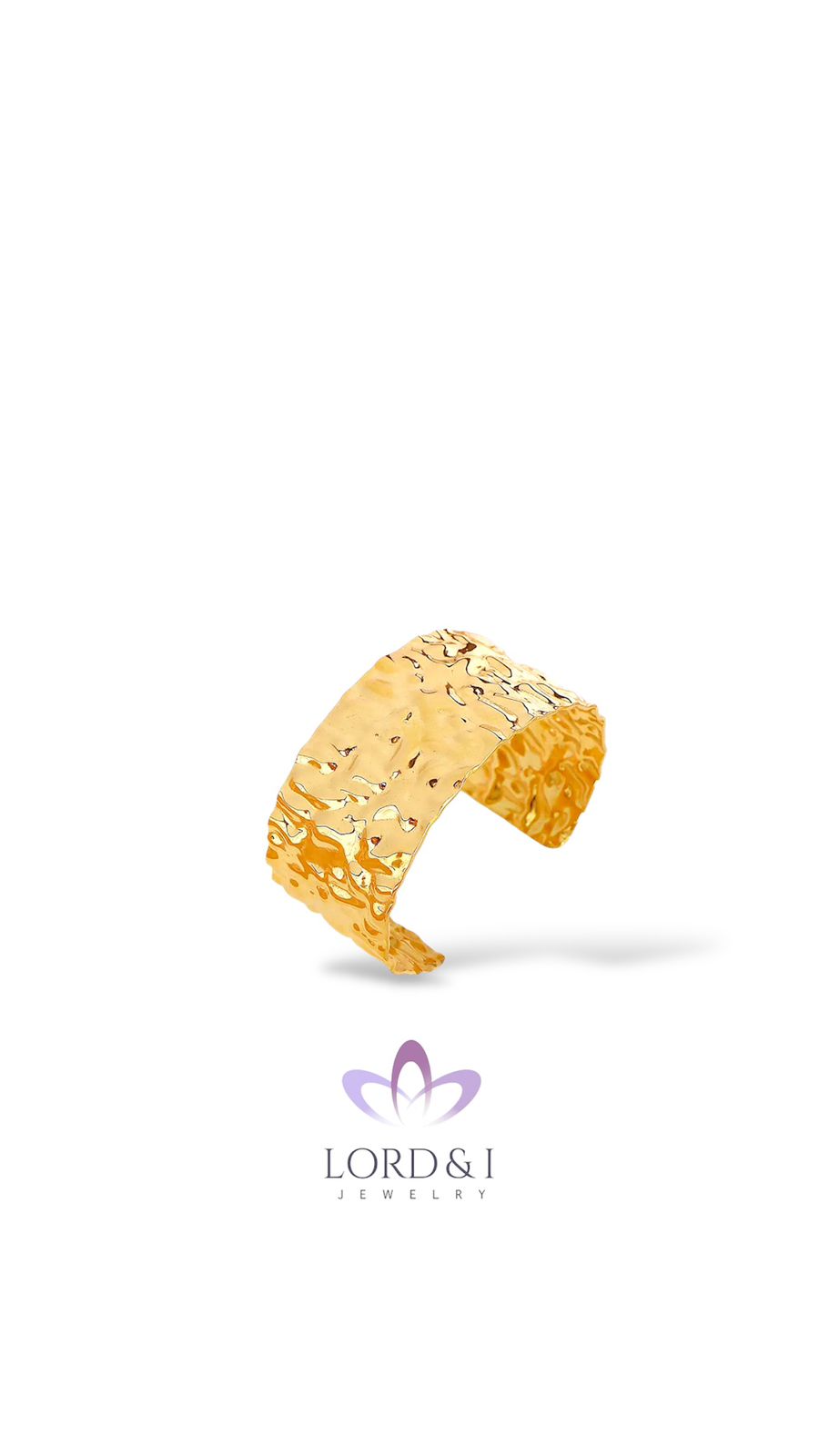 Pulsera dorada ancha