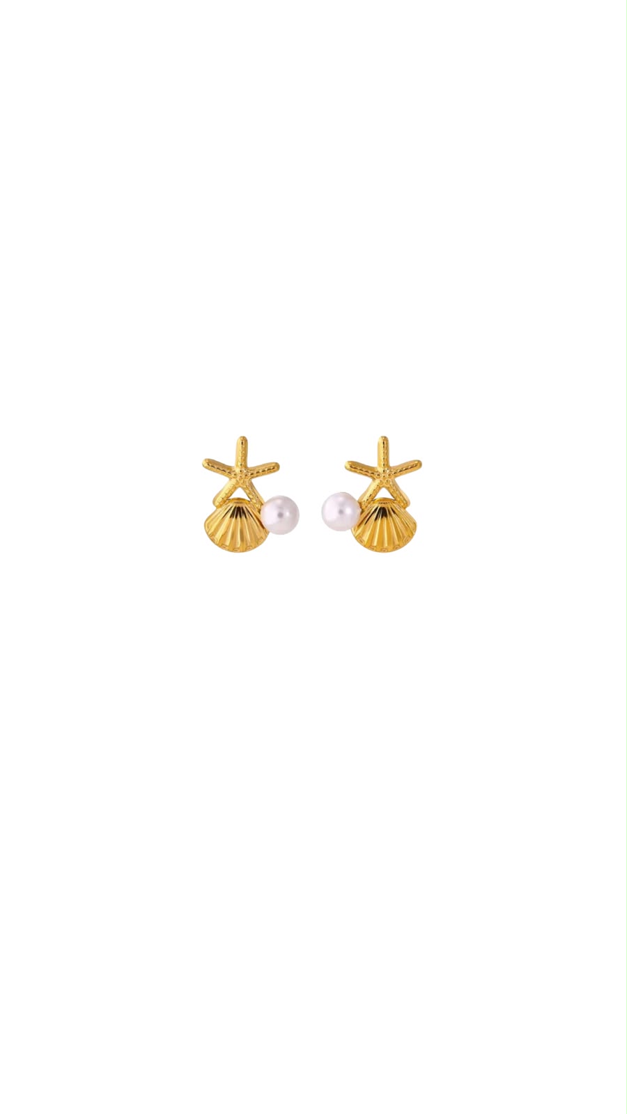 Aretes con estrella y concha de mar