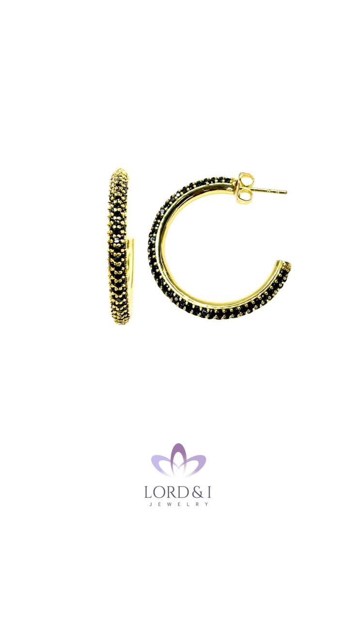 Argollas grandes micropave negra