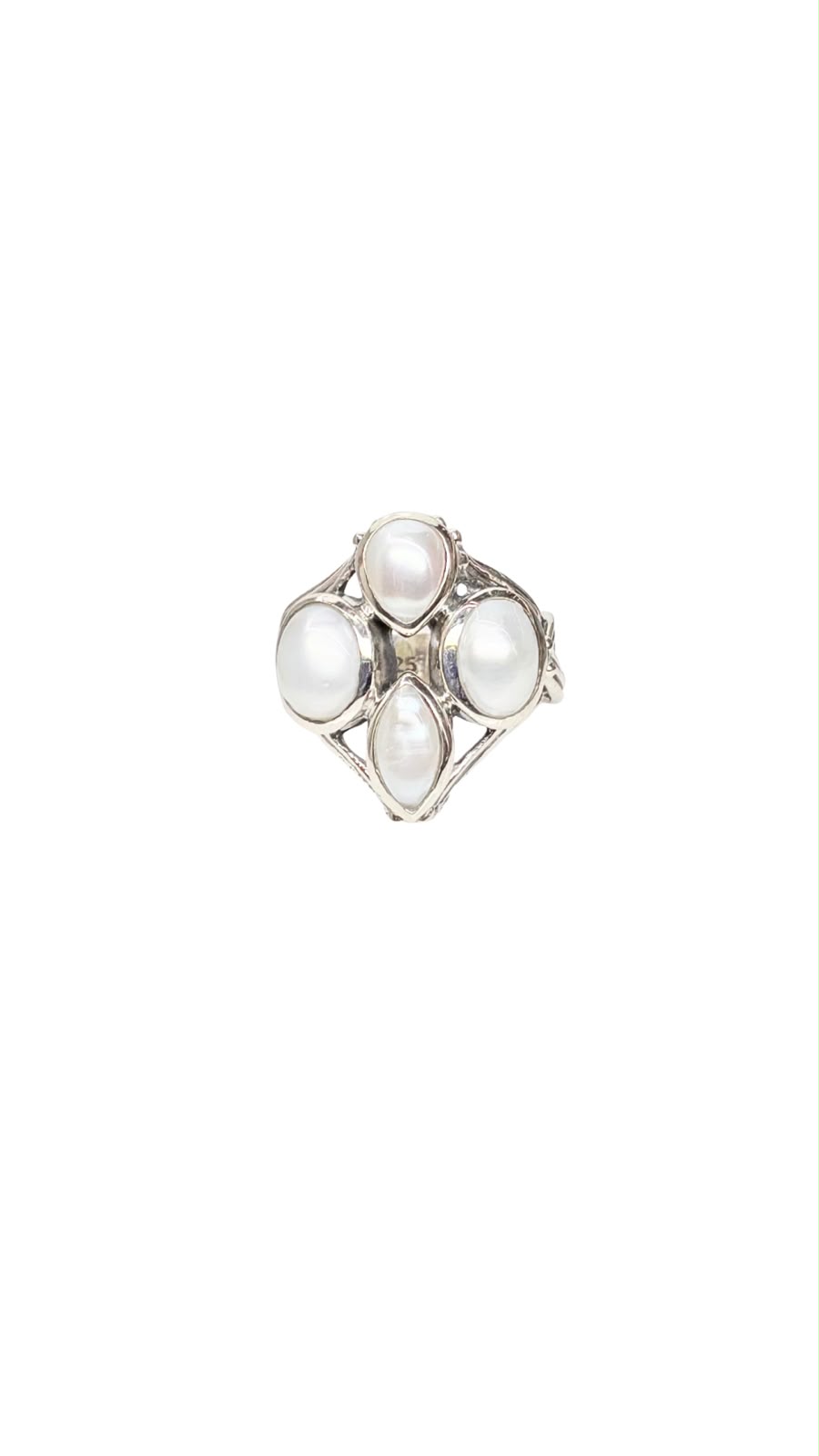 Anillo con Perlas barrocas talla 7 y medio
