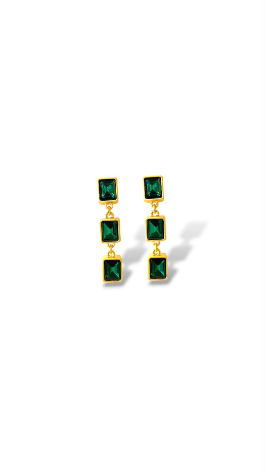 Aretes con cristales verdes