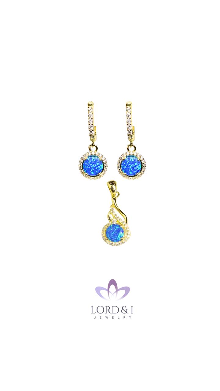 Set con gema Ópalo turquesa